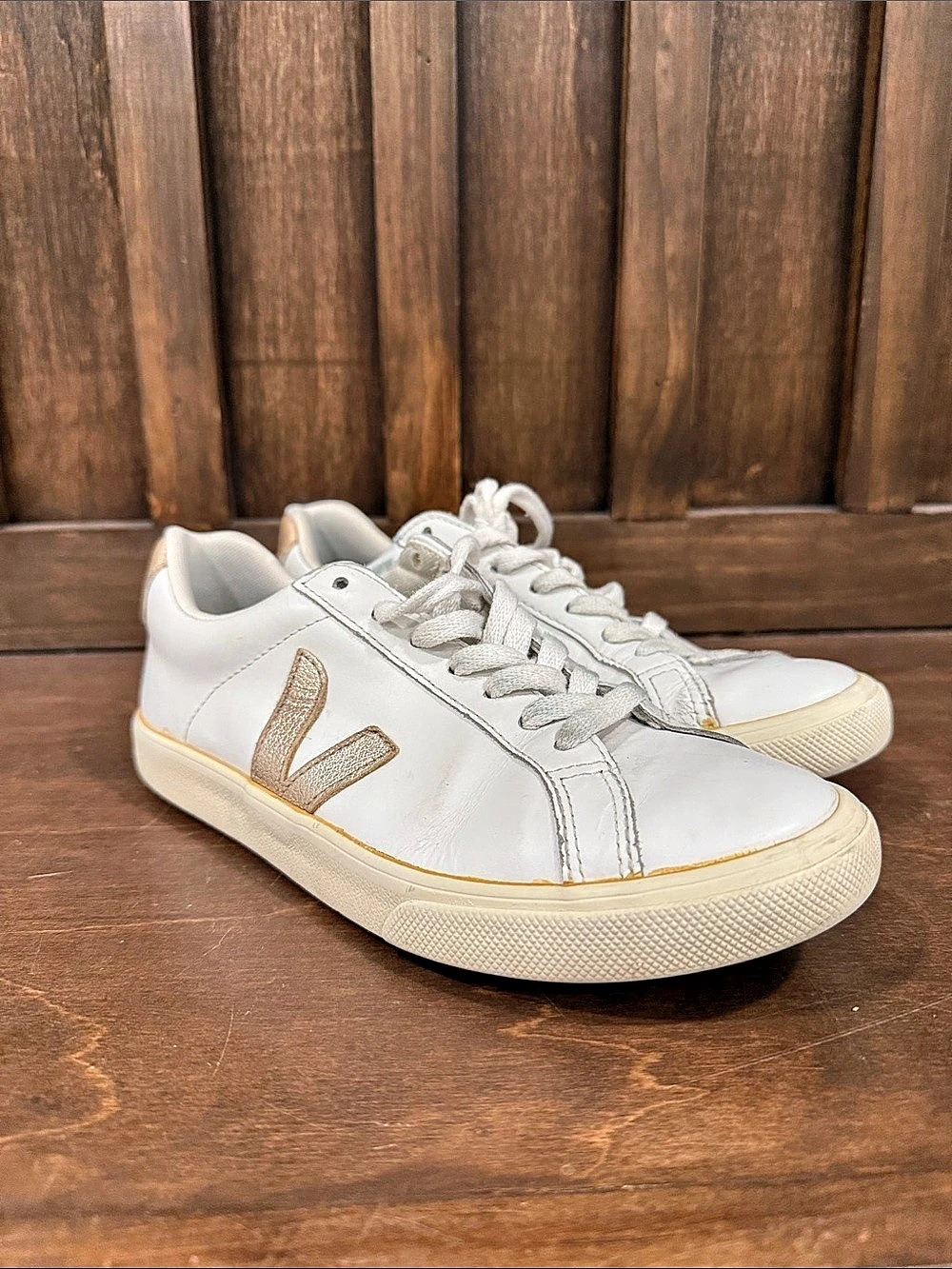 Veja Esplar Logo Leather Sneakers Extra-White Platine